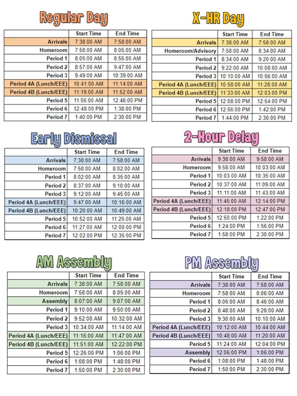 EMS Daily Schedules